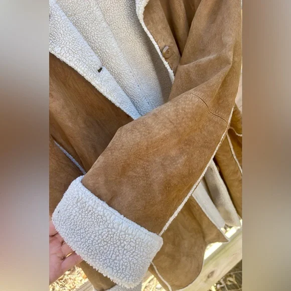 Vintage Suede faux fur lined coat - Picture 5 of 8